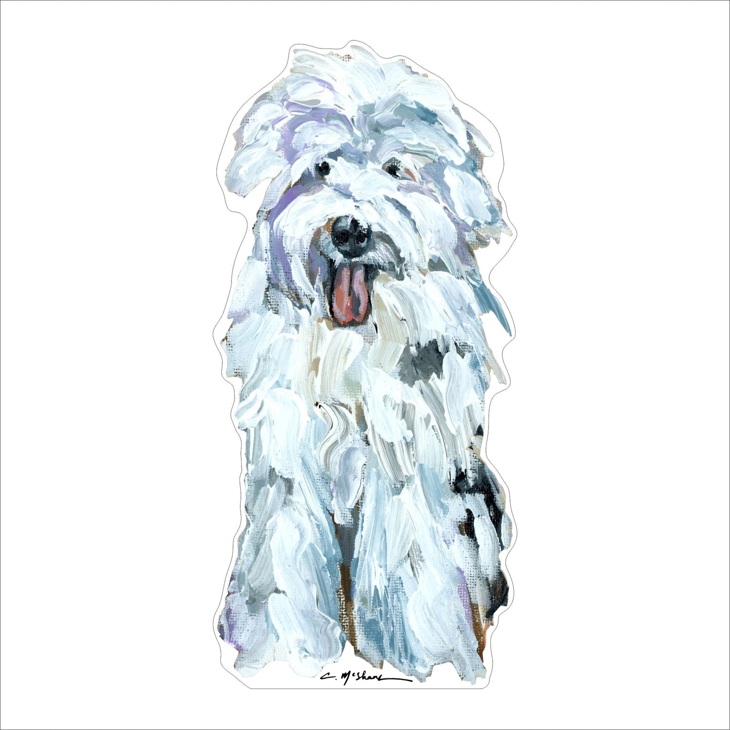 Old English Sheepdog White | 0.50in. Acrylic Mini | Case of 25