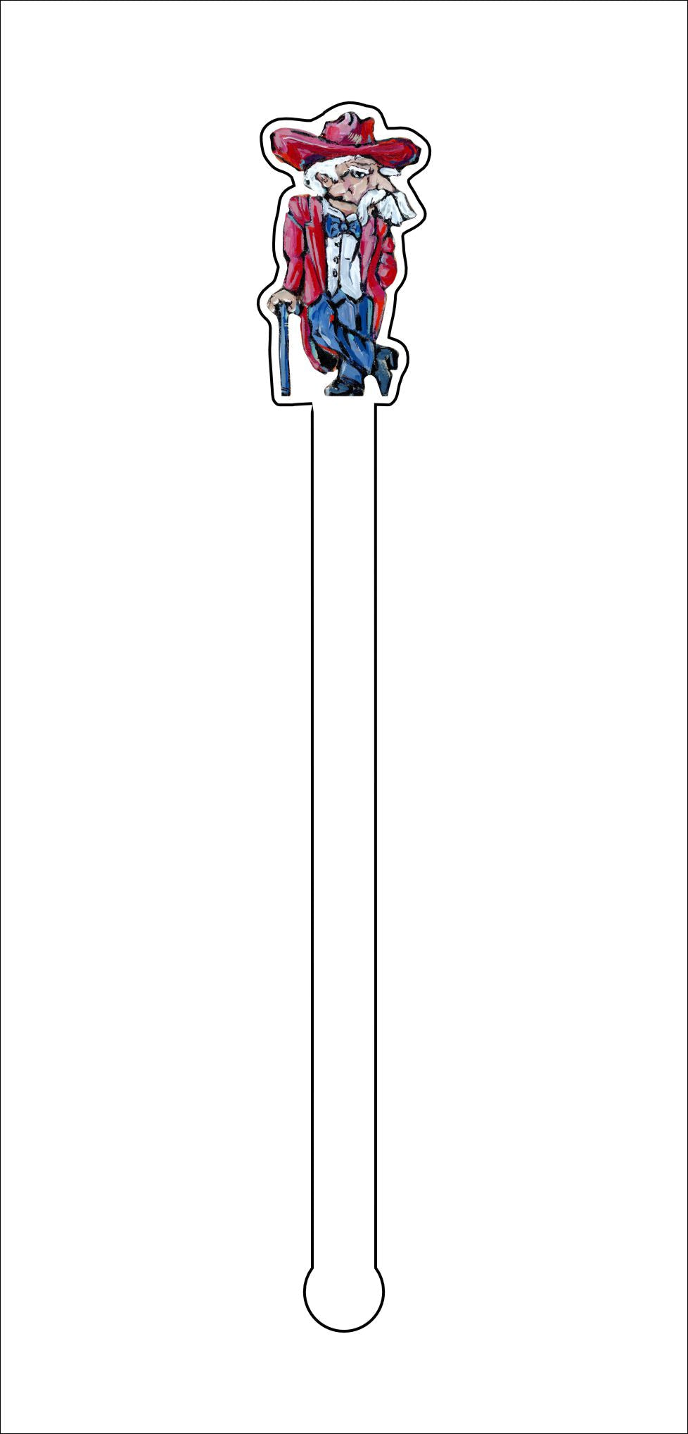 CMS-549-C4 Ole Reb Drink Stirrer Set | 0.125Acrylic Stirrer | Set of 4