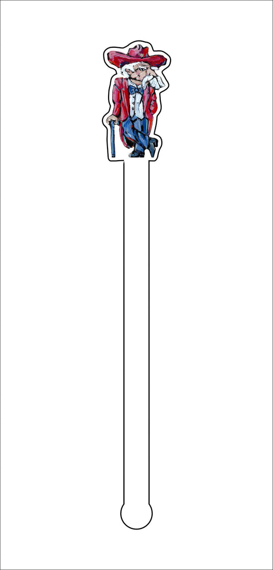 CMS-549-C4 Ole Reb Drink Stirrer Set | 0.125Acrylic Stirrer | Set of 4