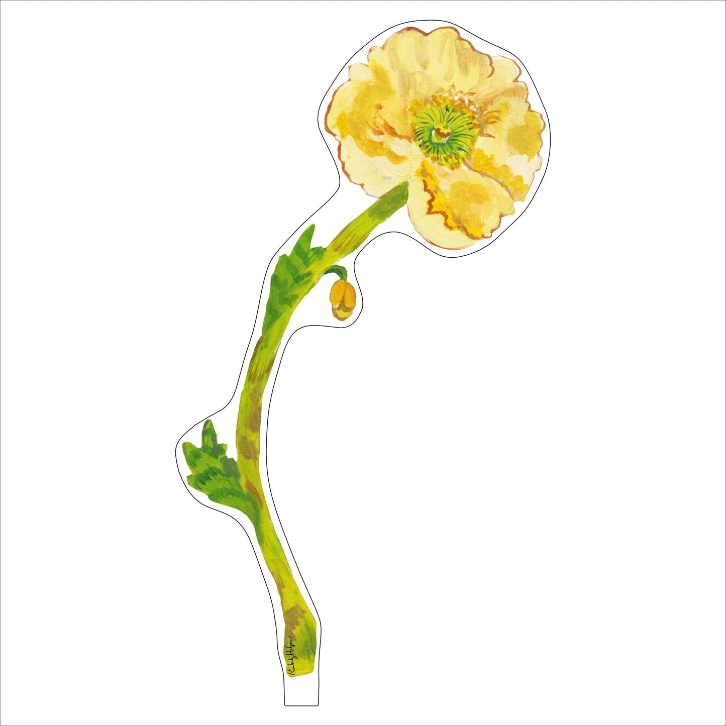 Pale Yellow Iceland Poppy | 0.25in. Acrylic Floral