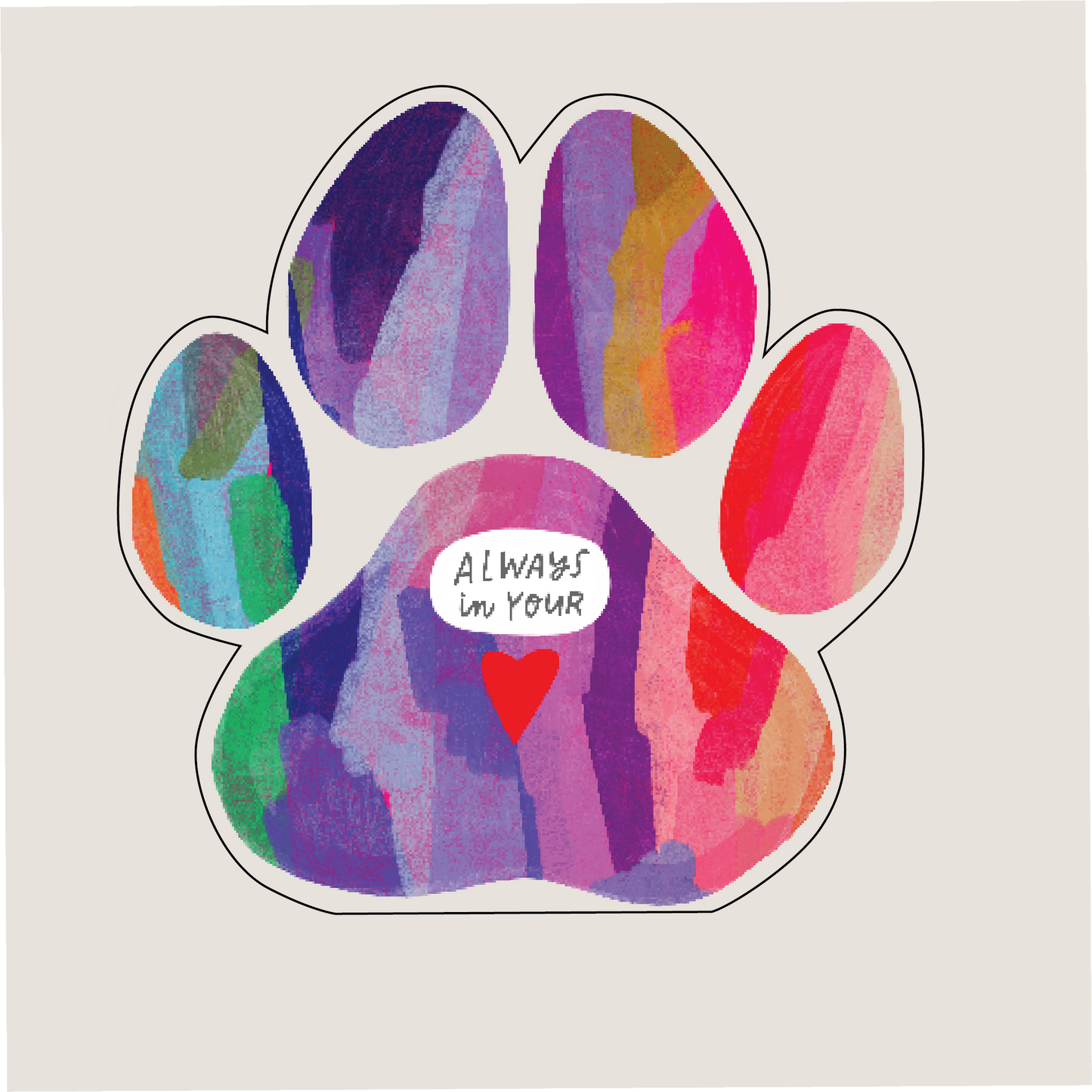 Colorful PawPrint  Mini | 0.50in. Acrylic Cutout | Case Bundle any 10+