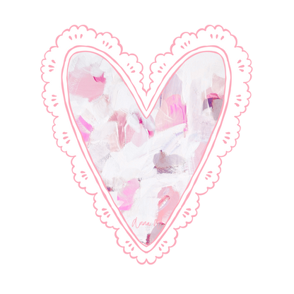 AWA-105 Pink Abstract Lace Heart Mini | 0.50Acrylic Mini |