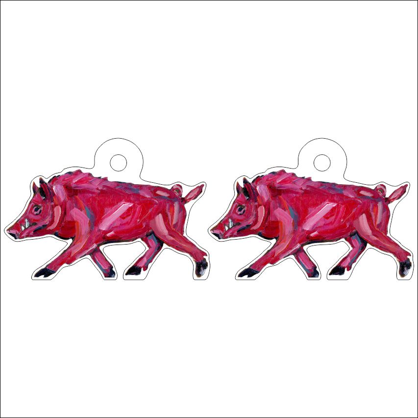 CMS-696-C10 Pinky Pig Earring  | 0.125Acrylic Earrings | Set of 10