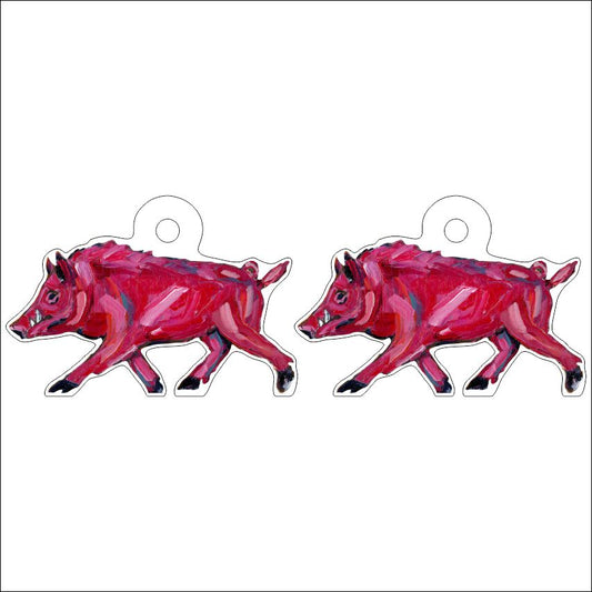 CMS-696-C10 Pinky Pig Earring  | 0.125Acrylic Earrings | Set of 10