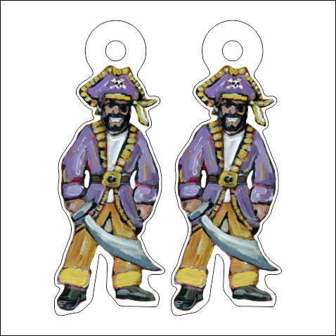 CMS-697-C10 Pirate Earring  | 0.125Acrylic Earrings | Set of 10
