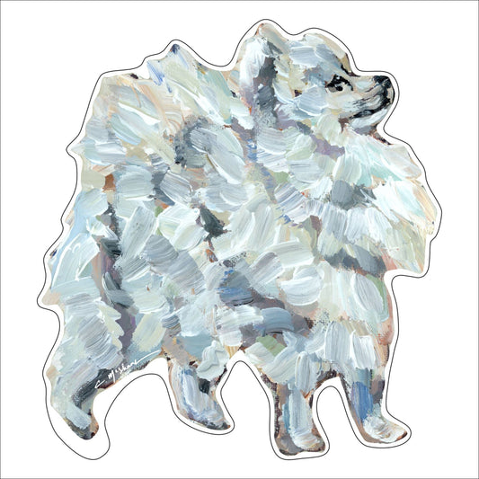 Pomeranian White | 0.50in. Acrylic Mini | Case of 25