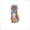 CMS-588-C10 Purple and Orange Bow Tie Tiger Button | 0.125Acrylic Button | Set of 10