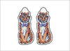 CMS-535-C10 Purple and Orange Bow Tie Tiger Earring  | 0.125Acrylic Earrings | Set of 10