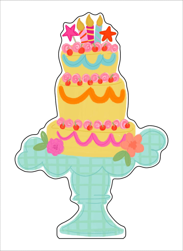 Colorful Tiered Cake | 0.75" Acrylic Contour | Bulk (20)