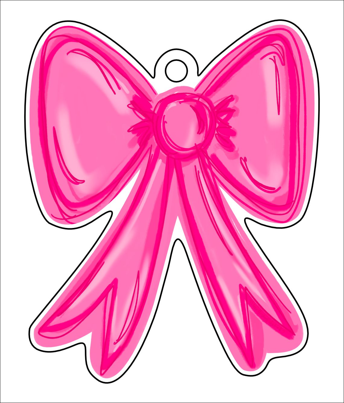 Pink Bow Diverse | 0.125" Acrylic Ornament | Case (any 10+)