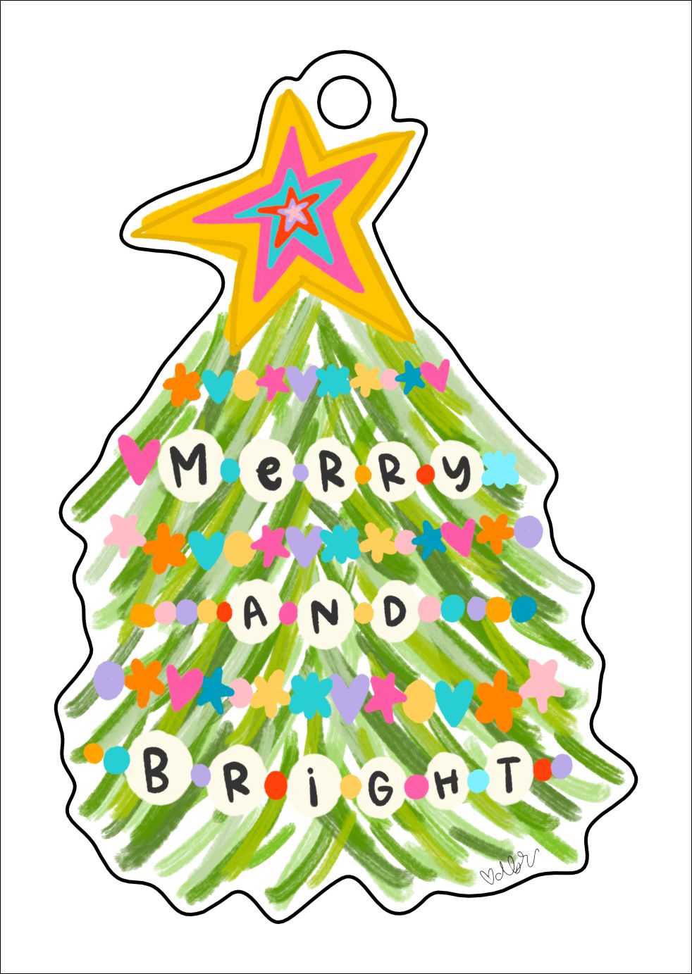 Merry and Bright Friendship Bracelets | 0.125" Acrylic Ornament | Bulk (50)