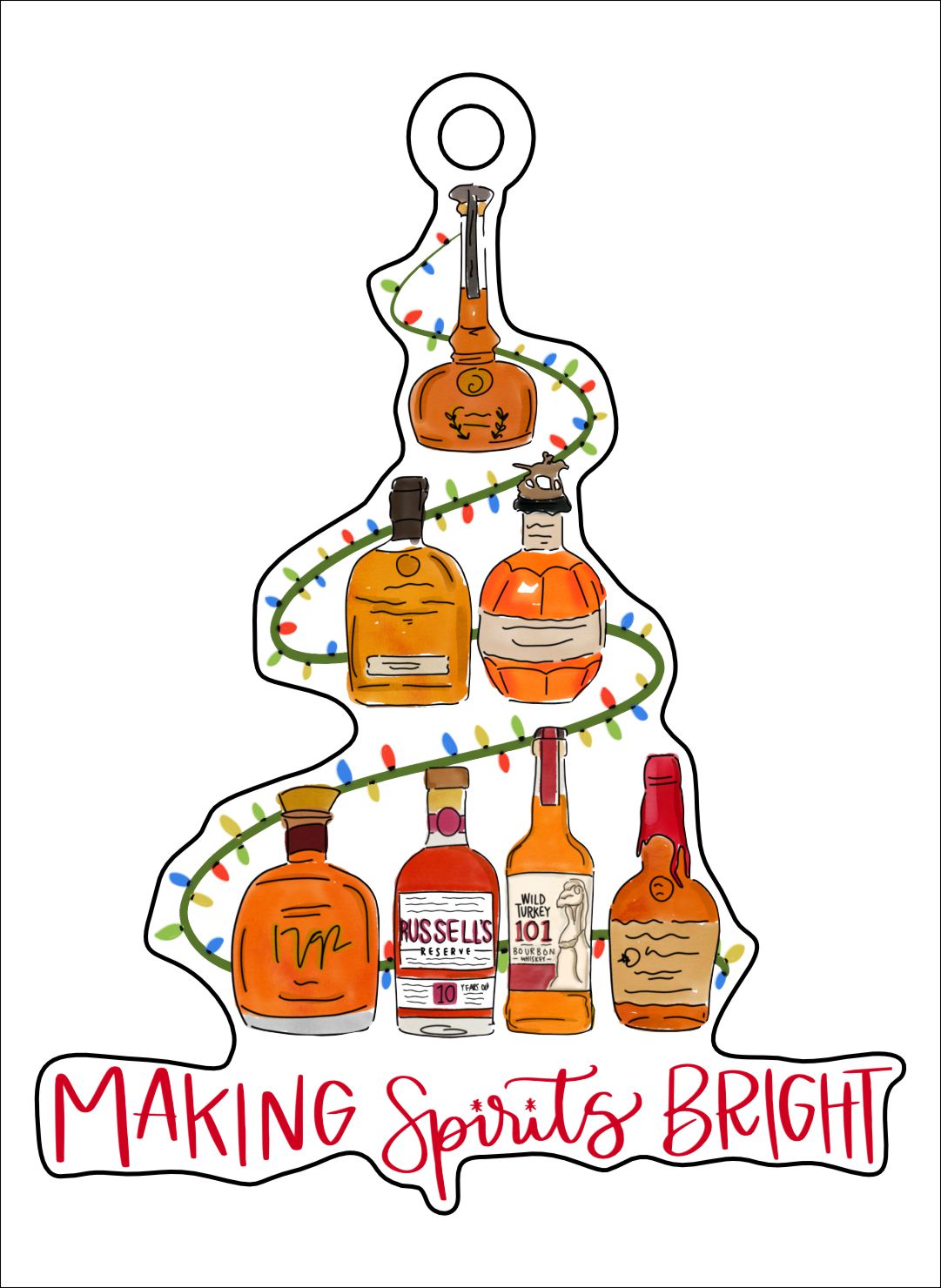 Making Spirits Bright | 0.125" Acrylic Ornament | Bulk (50)