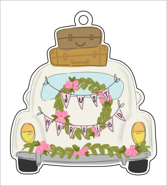 Just Married Car | 0.125" Acrylic Ornament | Bulk (50)