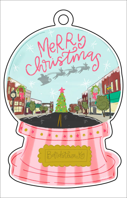 Bardstown Pink Snowglobe | 0.125" Acrylic Ornament | Bulk (50)