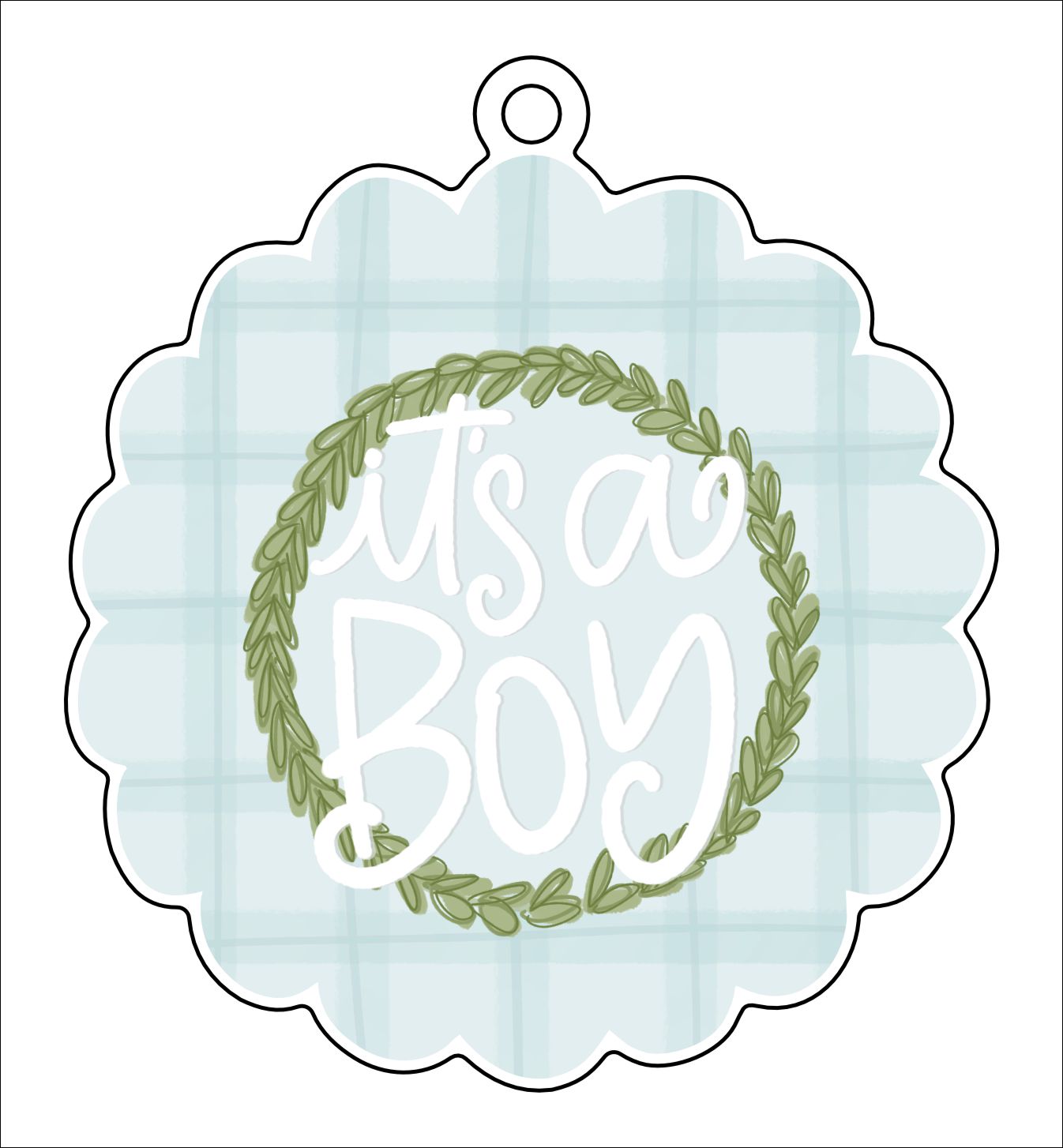It's a Boy Scallop | 0.125" Acrylic Ornament | Bulk (50)