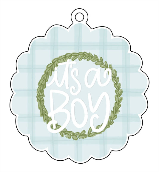 It's a Boy Scallop | 0.125" Acrylic Ornament | Bulk (50)