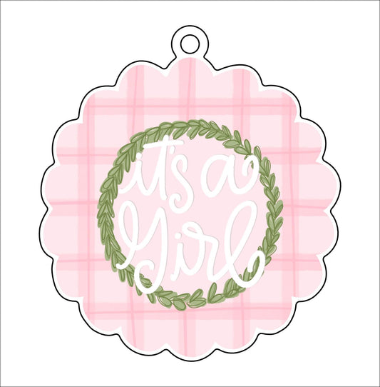 It's a Girl Scallop | 0.125" Acrylic Ornament | Case (any 10+)