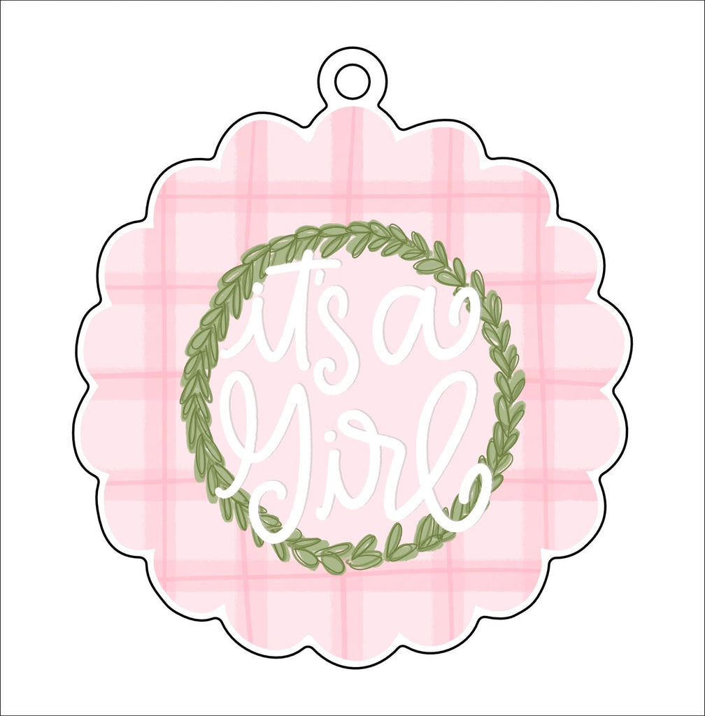 It's a Girl Scallop | 0.125" Acrylic Ornament | Bulk (50)