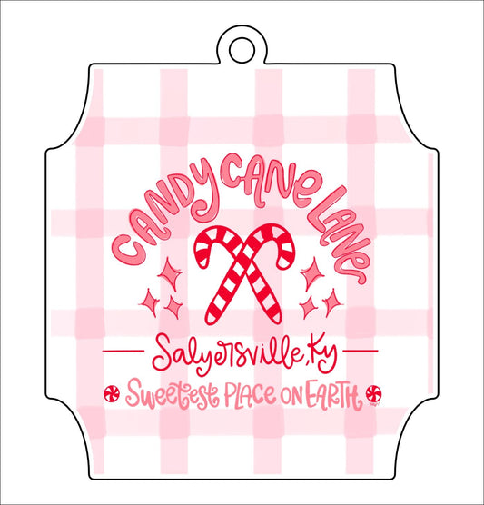Slayersville Candy Cane Lane | 0.125" Acrylic Ornament | Bulk (50)
