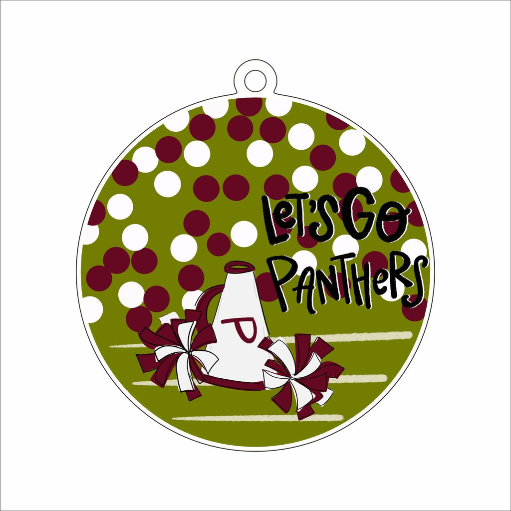 RIA-067 Let's Go Panthers Cheer | 0.125in. Acrylic Ornament | Case Bundle of 50