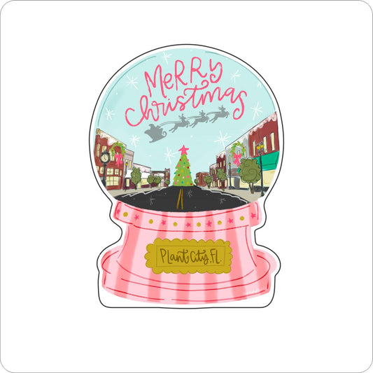 RIA-087 Plant City, FL Pink Snowglobe | 0.50Acrylic Mini | Case of 25
