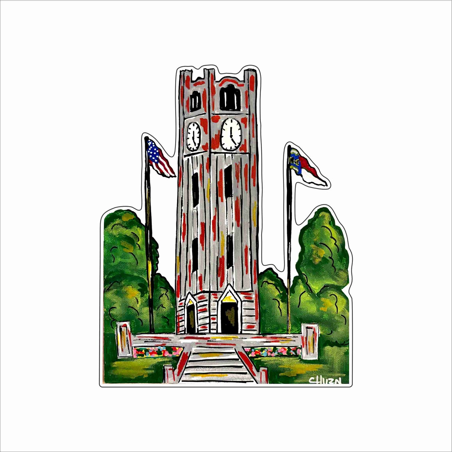 ROC-004 NCSU Bell Tower | 0.75Acrylic Contour