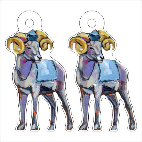 CMS-699-C10 Ram Earring  | 0.125Acrylic Earrings | Set of 10