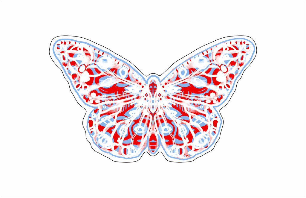 Butterfly Red & Blue Mini | 0.50in. Acrylic Cutout Mini | Case Bundle of 25
