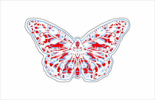 Butterfly Red & Blue Mini | 0.50in. Acrylic Cutout Mini | Mix and Match (any 10+)