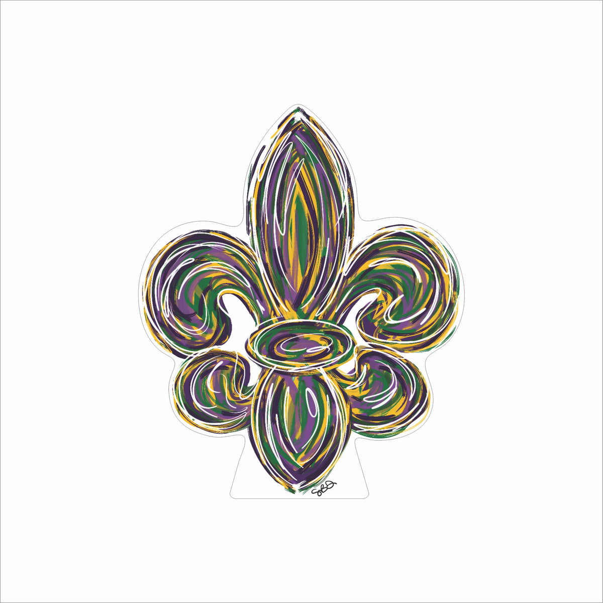 SDD-016 Mardi Gras Fleur de Lis | 0.75Acrylic Contour