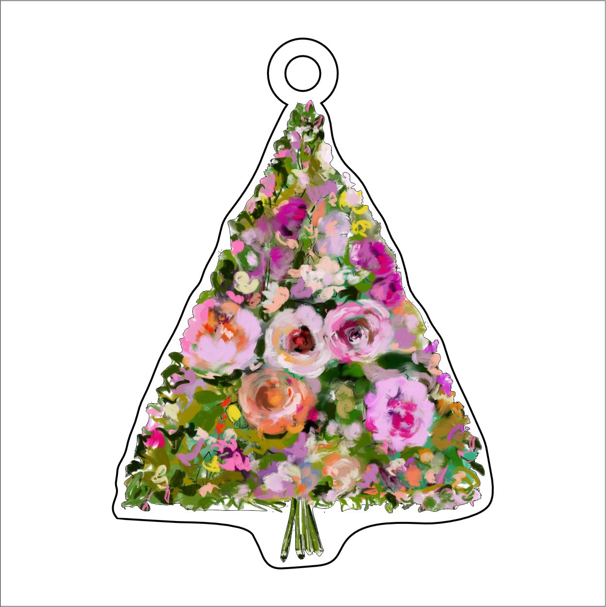 SDH-004 Flower Tree Ornament | 0.25Acrylic Ornament |