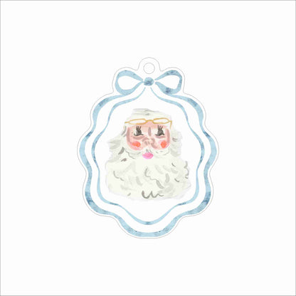SMJ-011 Blue Santa Ornament | 0.25Acrylic Ornament