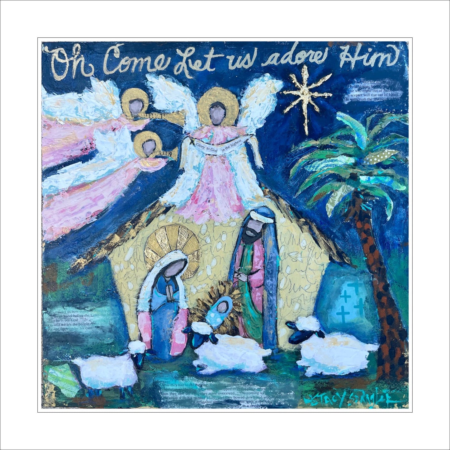 SSA-005 O Come Let Us Adore Him Block | 0.75in. Acrylic Cutout 5x5 | Single