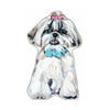 Shih Tzu White With Hair Bow | 0.75in. Acrylic Cutout | Case Bundle any 10+ (Pack of 1)
