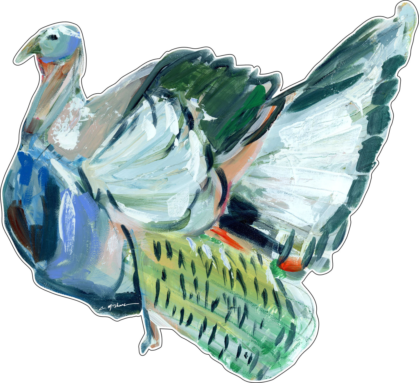 CMS-512 Side Profile Turkey Wall Giclee | 0.25Acrylic Contour |