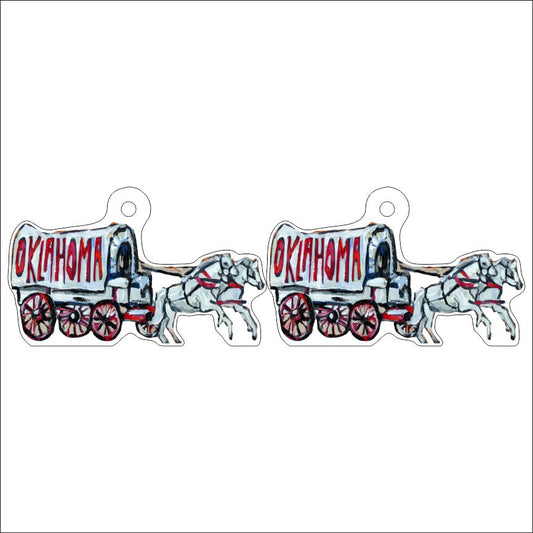 CMS-701-C10 Striped Wagon Earring  | 0.125Acrylic Earrings | Set of 10