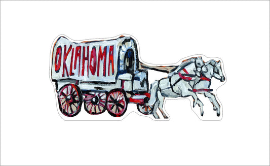 CMS-618-C10 Striped Wagon Sticker  | Removable Sticker | Set of 10