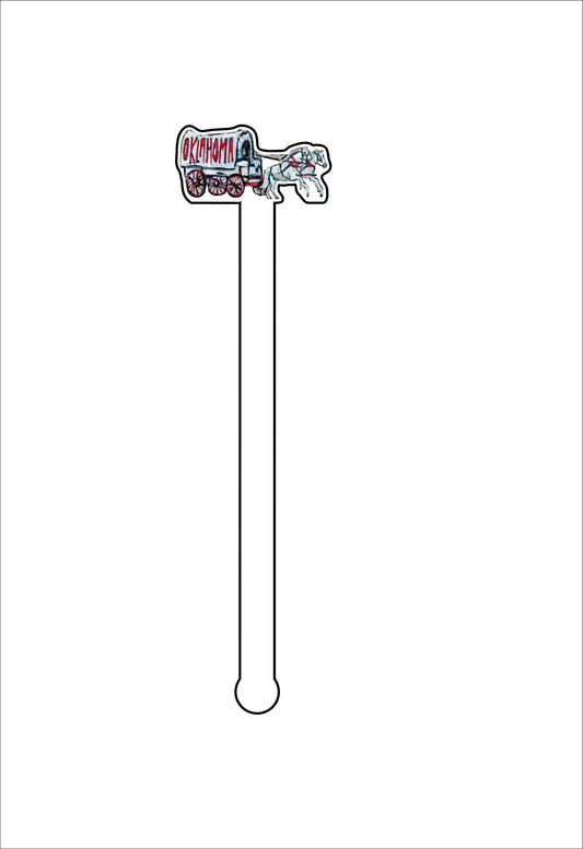 CMS-644-C4 Striped Wagon Drink Stirrer | 0.125Acrylic Stirrer | Set of 4