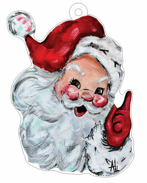 Santa Face Ornament | 0.25in. Acrylic Cutout | Case Bundle any 10+ (Pack of 1)