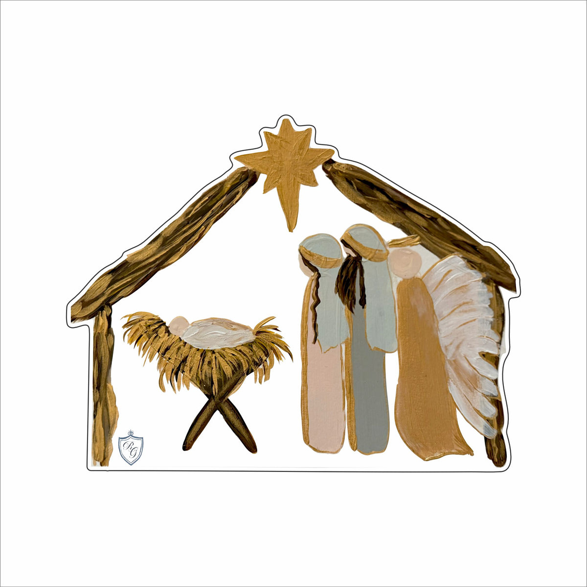 TAS-010 Coastal Manger with Angel | 0.75Acrylic Contour