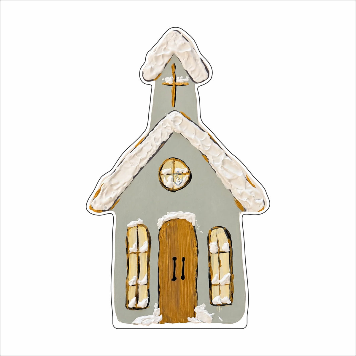 TAS-011 Snowy Church | 0.75Acrylic Contour