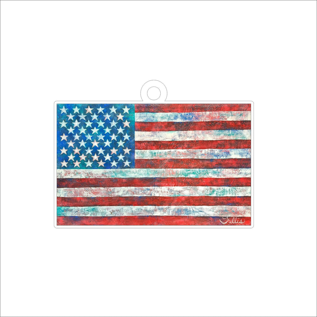 TPA-008 Old Glory Ornament | 0.25Acrylic Ornament |