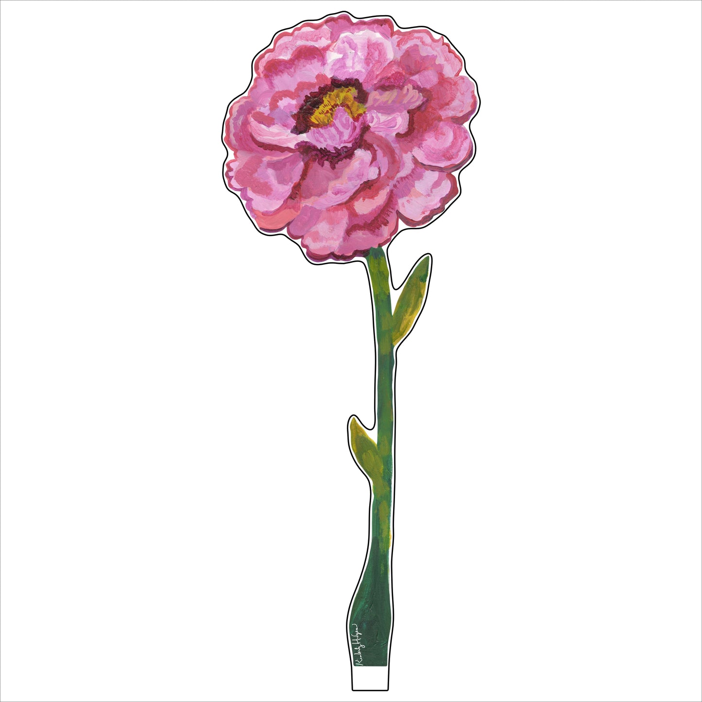 Tall Magenta Peony | 0.25in. Acrylic Floral