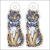CMS-704-C10 Tiger Purple & Yellow Earring  | 0.125Acrylic Earrings | Set of 10