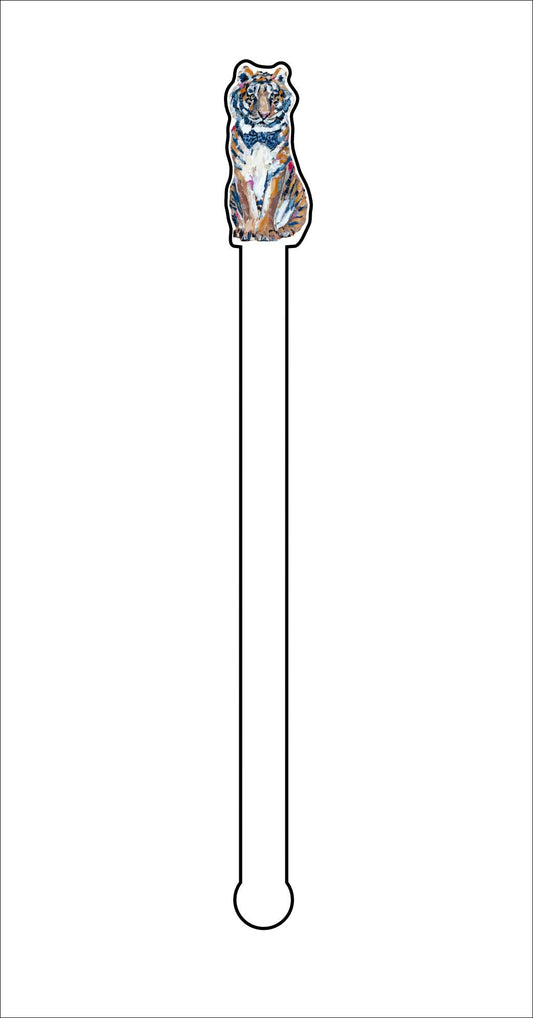 CMS-645-C4 Tiger Blues Bowtie Drink Stirrer | 0.125Acrylic Stirrer | Set of 4