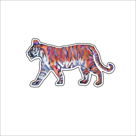 CMS-596-C10 Tiger Purple and Orange Button | 0.125Acrylic Button | Set of 10