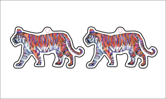 CMS-543-C10 Tiger Purple and Orange Earring | 0.125Acrylic Earrings | Set of 10