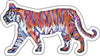 CMS-580 Tiger Purple and Orange Sticker | Removeable Sticker | Set of 10