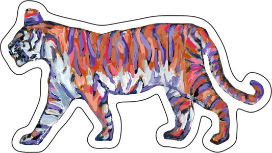 CMS-580 Tiger Purple and Orange Sticker | Removeable Sticker | Set of 10