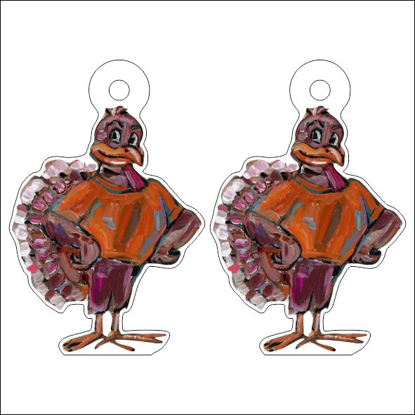CMS-705-C10 Turkey Bird Earring  | 0.125Acrylic Earrings | Set of 10